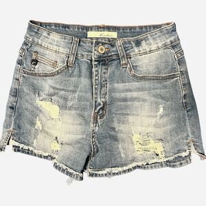 KanCan Estilo Mid Rise Cut Off Shorts Sz W7 27 Western Cowgirl Rodeo Distressed